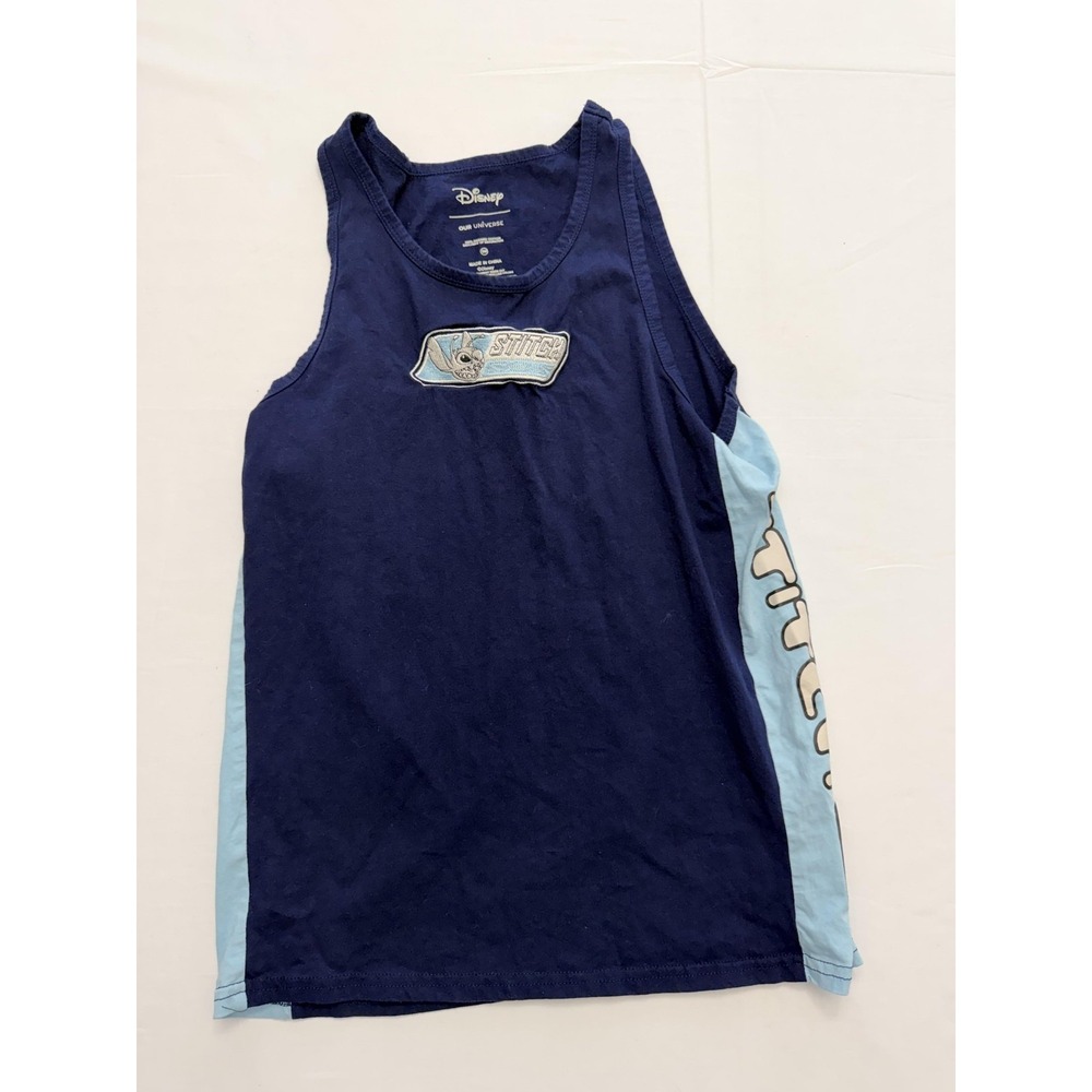 Disney Stitch Tank Top Womens Small Blue Colorblock Scoop Neck BoxLunch Graphic